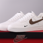 Nike Air Style Premium White Sneakers – Brown Swoosh Edition